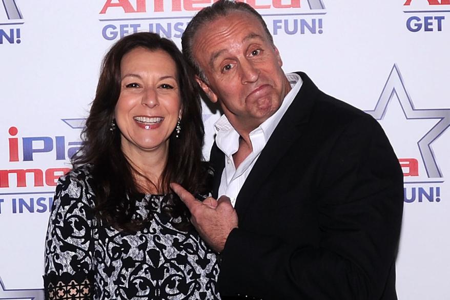 Comedian Vic DiBitetto and his wife Lucy DiBitetto backstage at iPlay America.