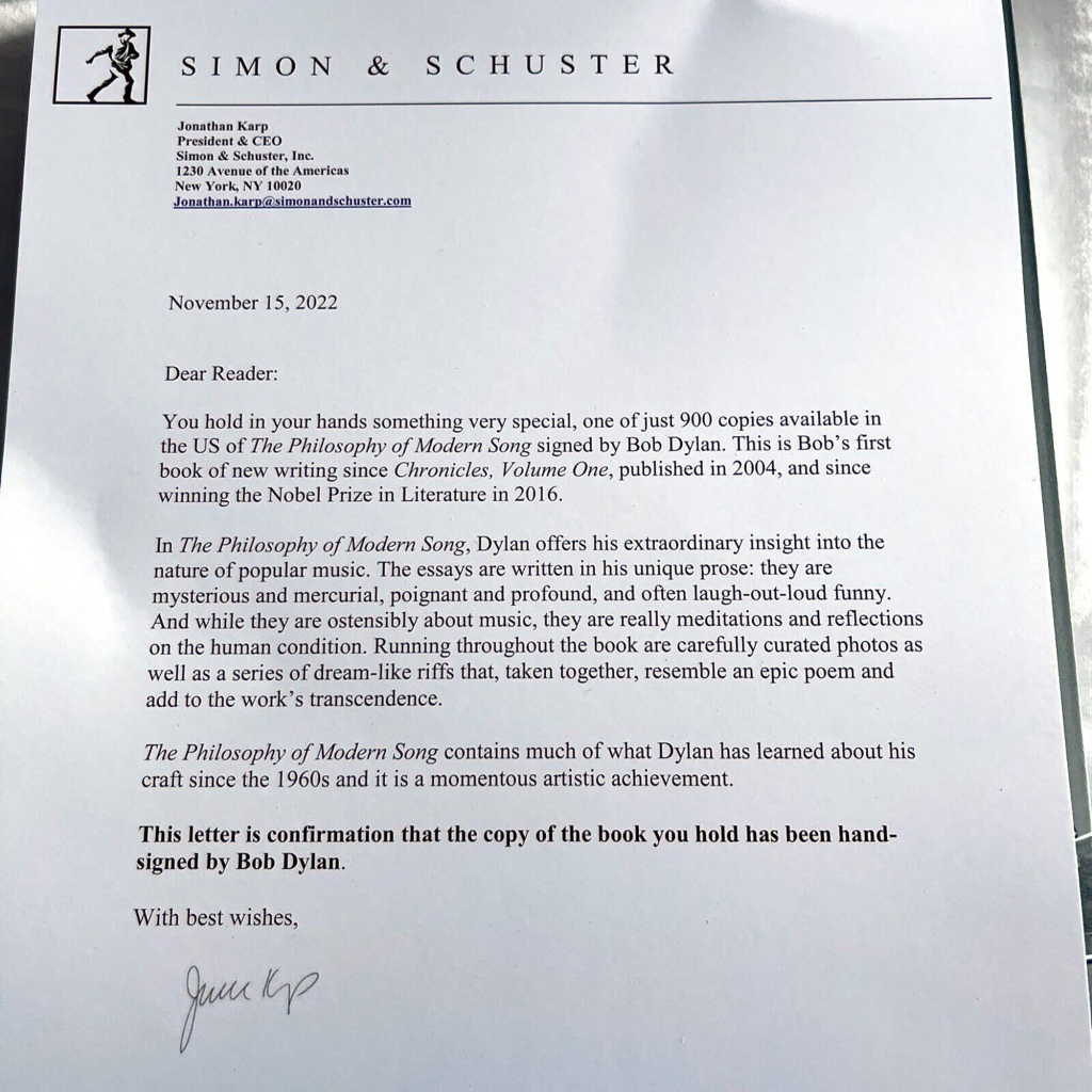The books had allegedly came with a letter from Simon & Schuster CEO Jonathan Karp, vouching for the signature’s authenticity.