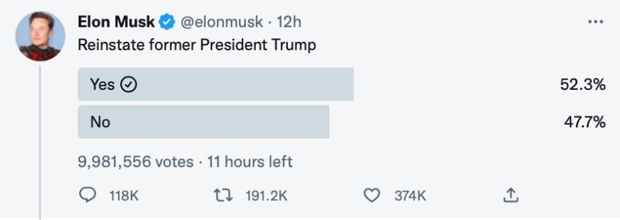 Elon Musk tweet.