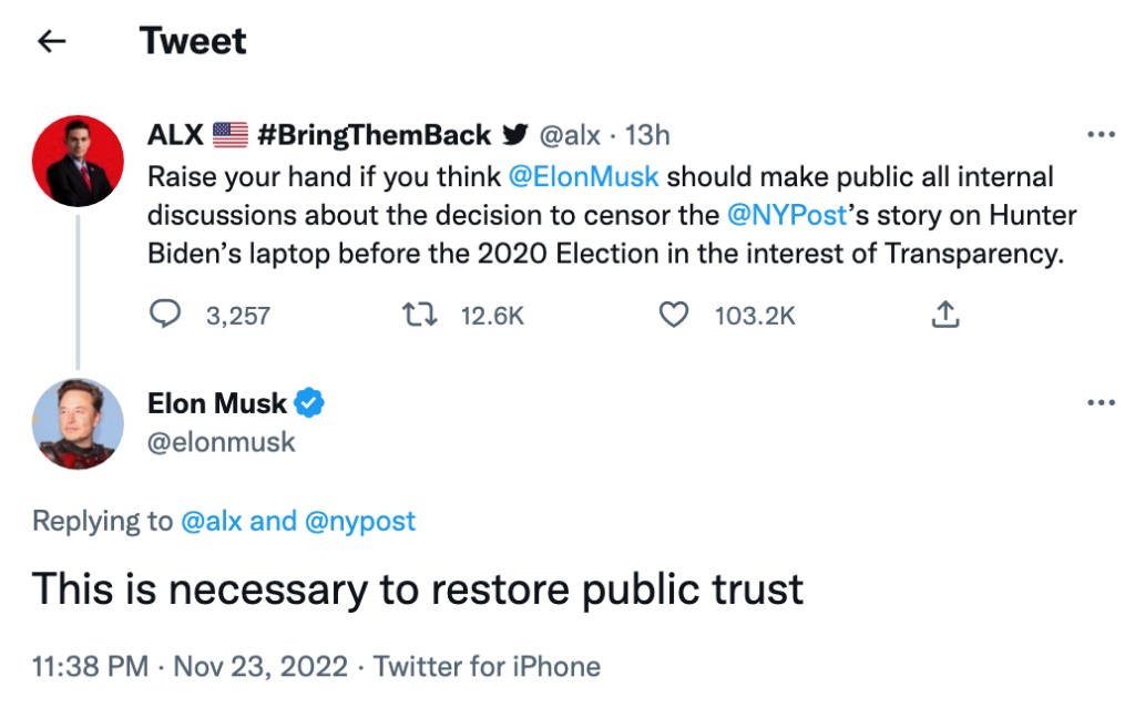 Elon Musk's tweet