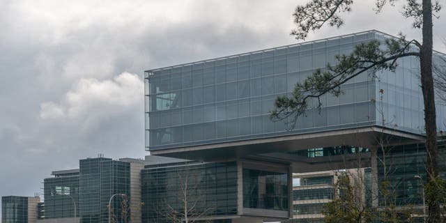 The exterior of the ExxonMobil Spring campus is seen on February 01, 2022, in Houston, Texas. 