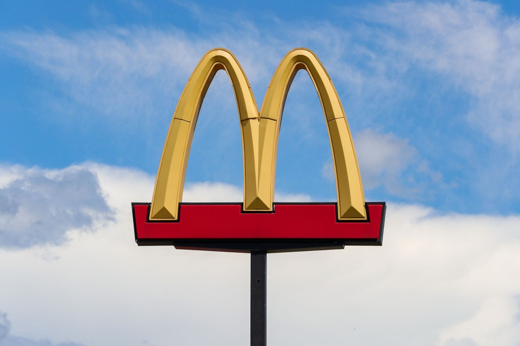 The McDonald's logo is seen above the restaurant in Bloomsburg. (Photo by Paul Weaver/SOPA Images/LightRocket via Getty Images)
