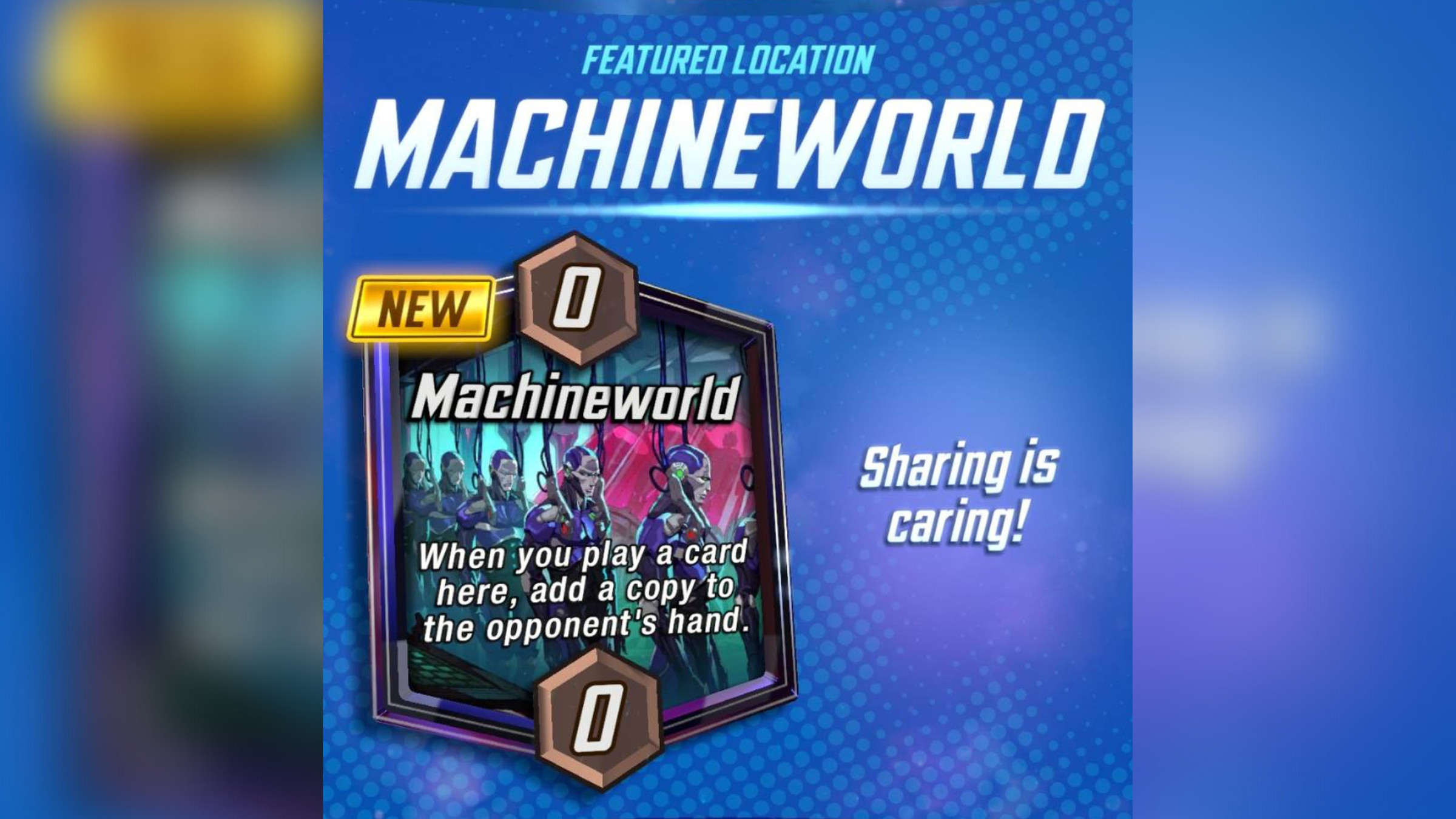 Screenshot from Marvel Snap featuring the Machine World location