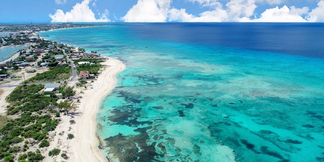 Drone view from above Grand Turk.