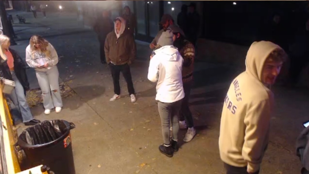 Another angle of the video that shows Mogen and Goncalves with the unidentified man.