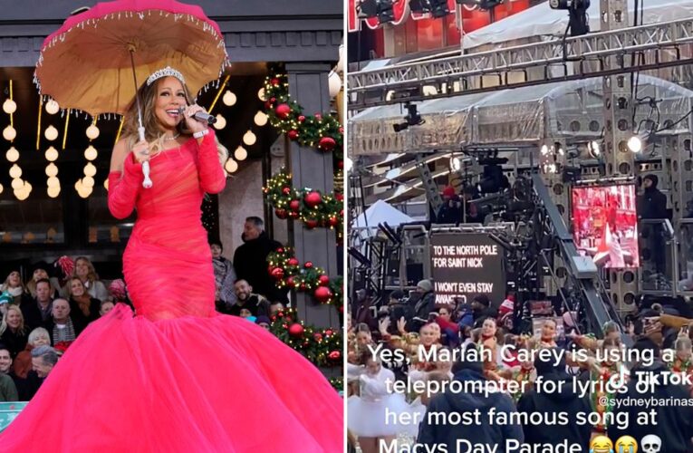 Viral TikTok shows Mariah Carey’s teleprompter at Macy’s Parade