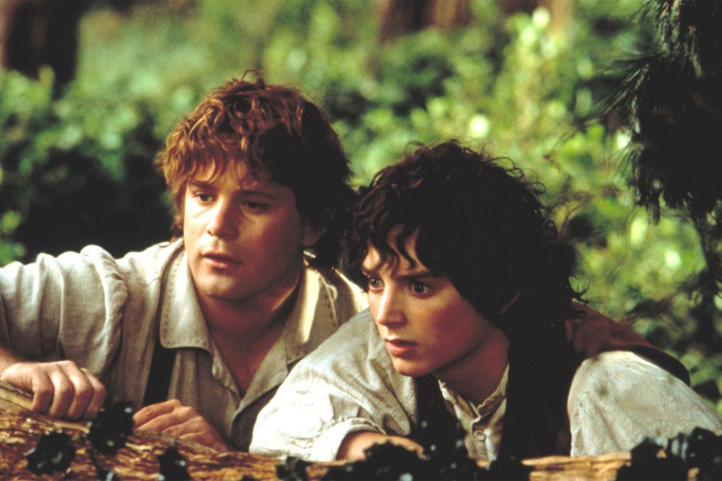 Sean Astin as Samwise Gamgee, Elijah Wood as Frodo Baggins in "The Lord of the Rings: The Fellowship of the Ring."