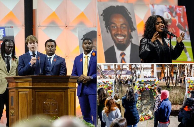 University of Virginia honors slain football players in memorial service on campus
