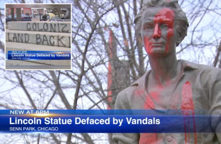 Abraham Lincoln statue defaced in Chicago for the second time in two months