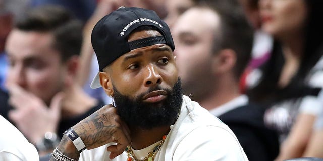 Odell Beckham Jr. attends the Phoenix Suns and Miami Heat game at FTX Arena on Nov. 14, 2022, in Miami.