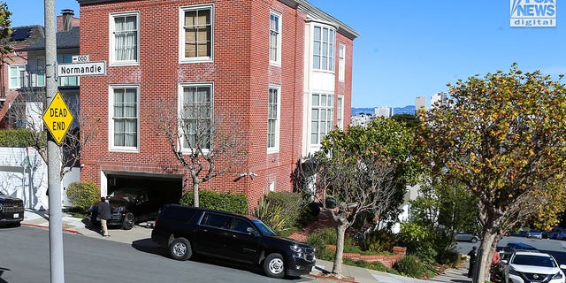 Paul Pelosi's Porcshe is seen being reversed into the garage at his home on Thursday, November 3, 2022. 