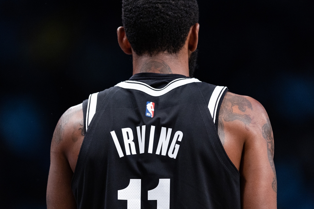 The protests coincided with Nets star Kyrie Irving's return from suspension.