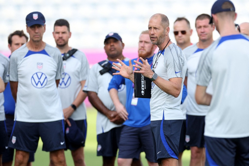 Coach Gregg Berhalter during training on Nov. 14 in Qatar. 