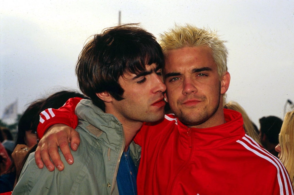 Liam Gallagher and Robbie Williams at Glastonbury