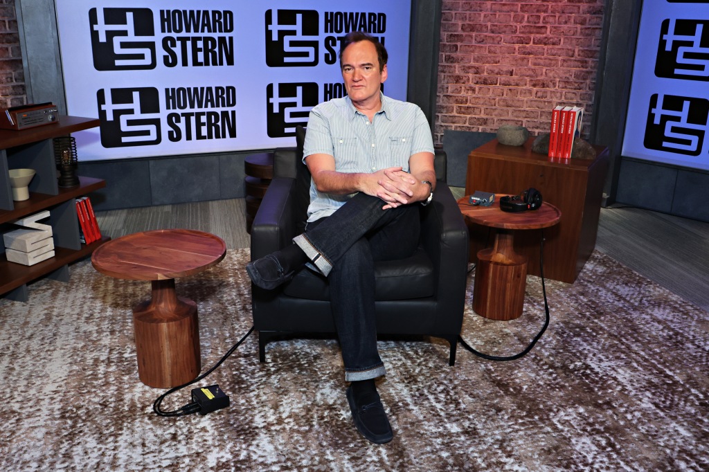 Quentin Tarantino visits SiriusXM's 'The Howard Stern Show' at SiriusXM Studios on November 15, 2022 in New York City.