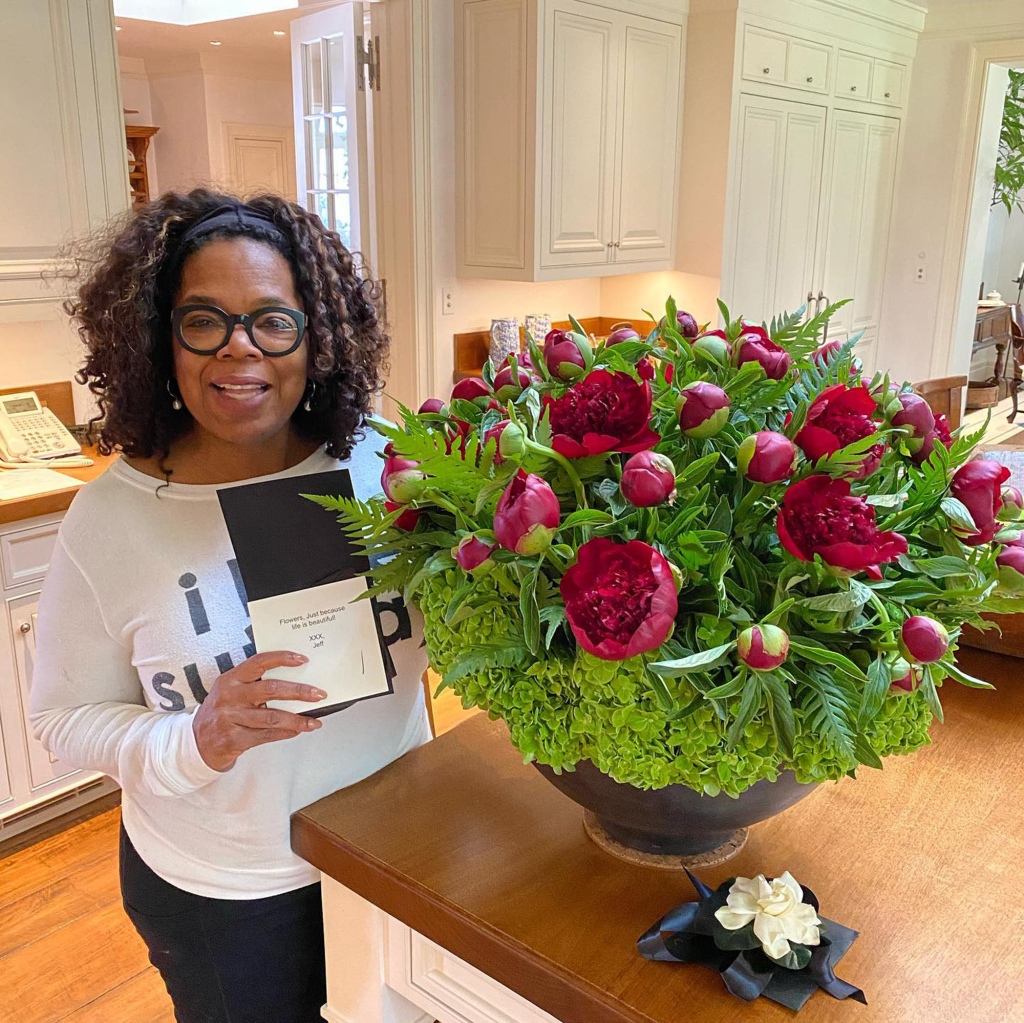 Winfrey posts photos of her life to social media - which Stern thinks is ostentatious.