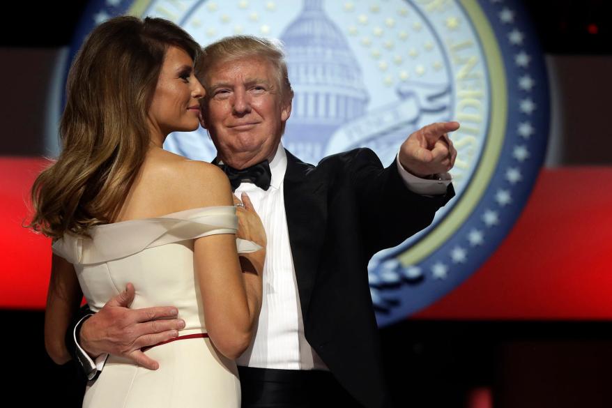 A picture of Donald Trump and Melania Trump at the Liberty Ball.