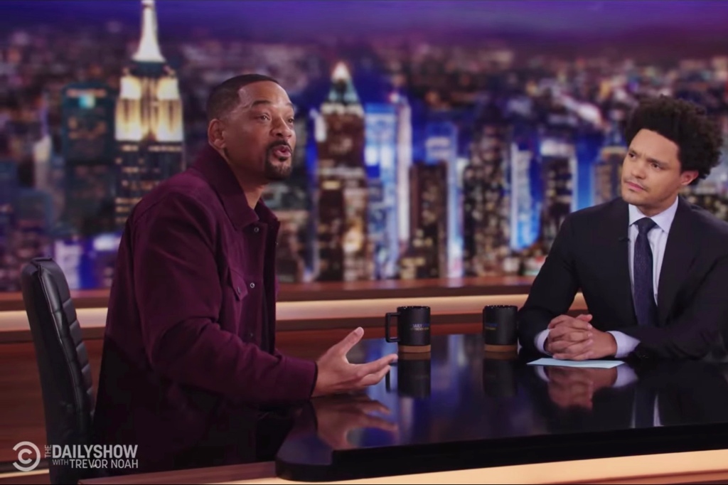 Will Smith is spotted on the The Daily Show with Trevor Noah on Nov. 28, 2022.