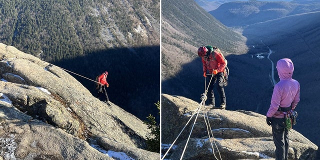 Eggleston's wife called 911 for help and rescuers rappelled down the cliff to reach the man's body.