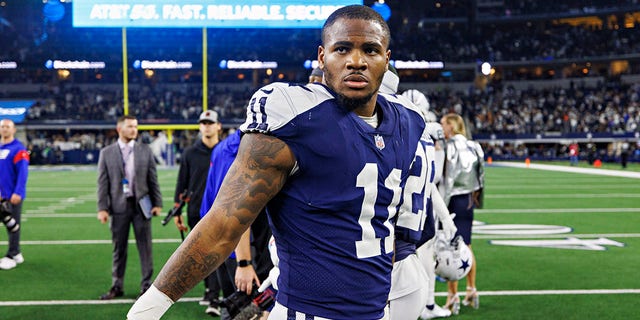 Micah Parsons of the Dallas Cowboys walks off the field the New York Giants game on Nov. 24, 2022, in Arlington, Texas.