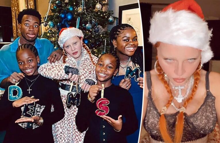 Madonna wears lingerie at holiday celebration with kids