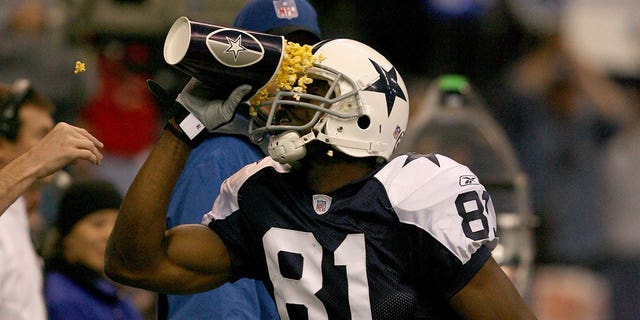 Terrell Owens of the Dallas Cowboys is shown during a game against the Green Bay Packers on Nov. 29, 2007, at Texas Stadium in Irving, Texas.