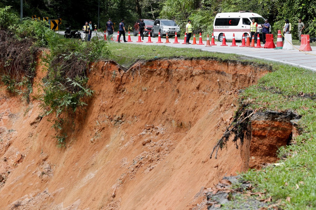 A general view of the landslide in Batang Kali, Selangor state, Malaysia is shown on Dec. 16, 2022. 