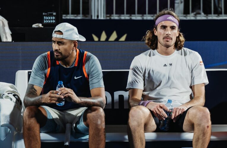 Nick Kyrgios and Stefanos Tsitsipas play doubles together in Diriyah five months after bitter Wimbledon row