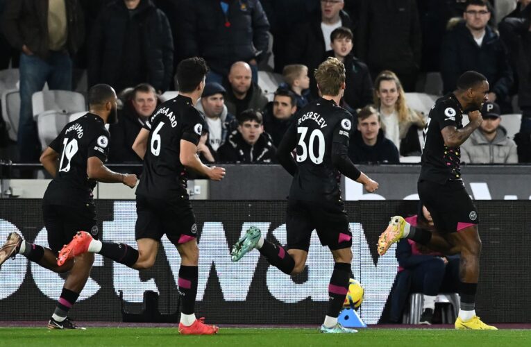 West Ham lose fifth successive Premier League game as Brentford claim victory following Ivan Toney goal