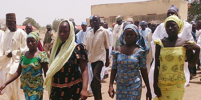 FILE - These girls escaped from Boko Haram.