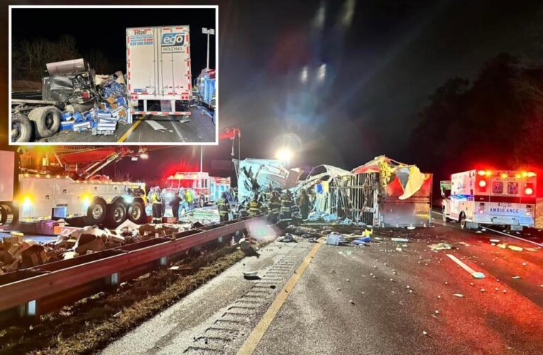 40,000 pounds of meatballs spill onto Virginia highway after tractor-trailers crash