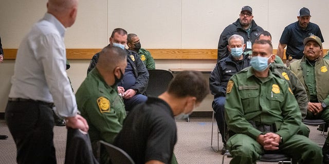 Alejandro Mayorkas, the head of homeland security, stopped by the border in El Paso, Texas on Tuesday.