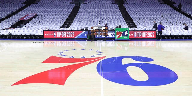 A general view at Wells Fargo Center before a game between the Philadelphia 76ers and Milwaukee Bucks on October 20, 2022, in Philadelphia, Pennsylvania. 