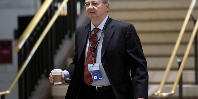 John Duarte, a Republican candidate in California's 13th Congressional District, arrives at the Capitol in Washington, Monday, Nov. 14, 2022. 