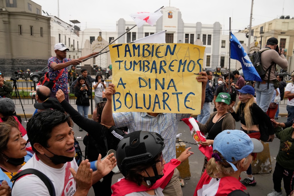 Opponents of Peruvian President Pedro Castillo 