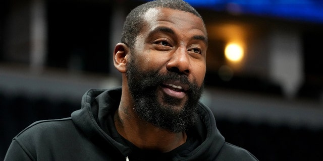 Brooklyn Nets assistant player development coach Amar'e Stoudemire before the Nuggets game at Ball Arena in Denver on Feb. 6, 2022.