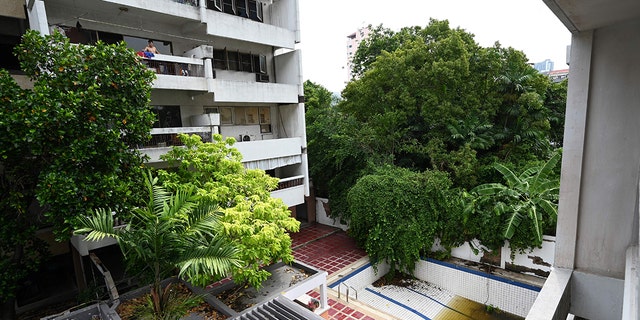 This photo taken on May 20, 2021 shows the Baan Bellawin apartments, where parts of the television series "The Serpent" was filmed, in Bangkok. 