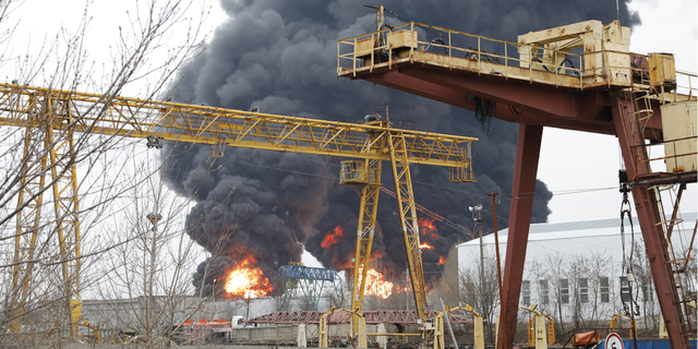 Russia is accusing Ukraine of being behind the explosion and fire.