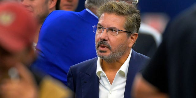 Washington Commanders owner Dan Snyder on the field before the Dallas Cowboys defeat the Commanders 25-10 at AT and T Stadium Oct. 2, 2022, in Arlington, Texas.