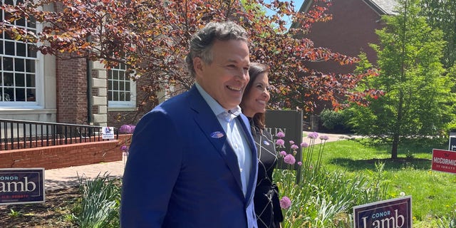 Republican Senate candidate Dave McCormick arrives to vote in Pennsylvania's primary, in Pittsburgh, on May 17, 2022.