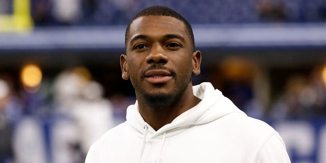 INDIANAPOLIS, INDIANA - NOVEMBER 10: Devin Funchess #17 of the Indianapolis Colts on the sidelines before the game against the Miami Dolphins at Lucas Oil Stadium on November 10, 2019, in Indianapolis, Indiana.