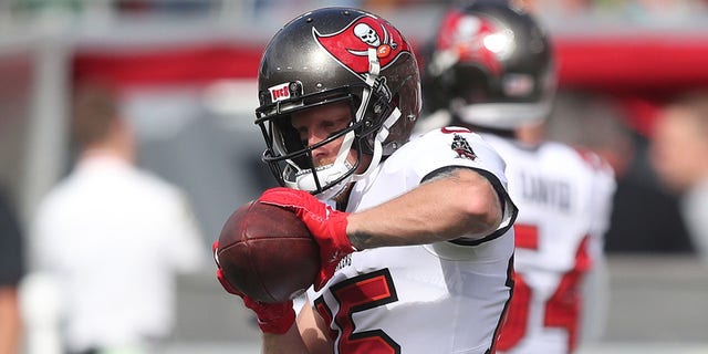 Tampa Bay Buccaneers Wide Receiver Cole Beasley (15) catches a pass before the regular season game between the Green Bay Packers and the Tampa Bay Buccaneers on September 25, 2022 at Raymond James Stadium in Tampa, Florida. 