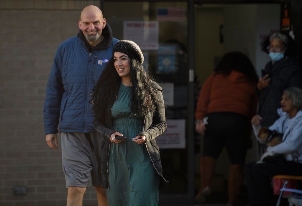 John Fetterman's wife, Gisele (right), reacted in disbelief to New York Times choosing her husband as one of their most stylish.