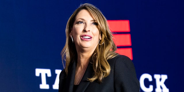 Ronna McDaniel, chairwoman of the Republican National Committee, addresses an Election Night party at The Westin Washington hotel on Nov. 8, 2022.