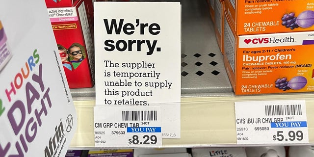 A surge in flu and respiratory illnesses are creating medication shortages, including this South Florida pharmacy with no children's Tylenol in stock on Friday, Dec. 9, 2022. 