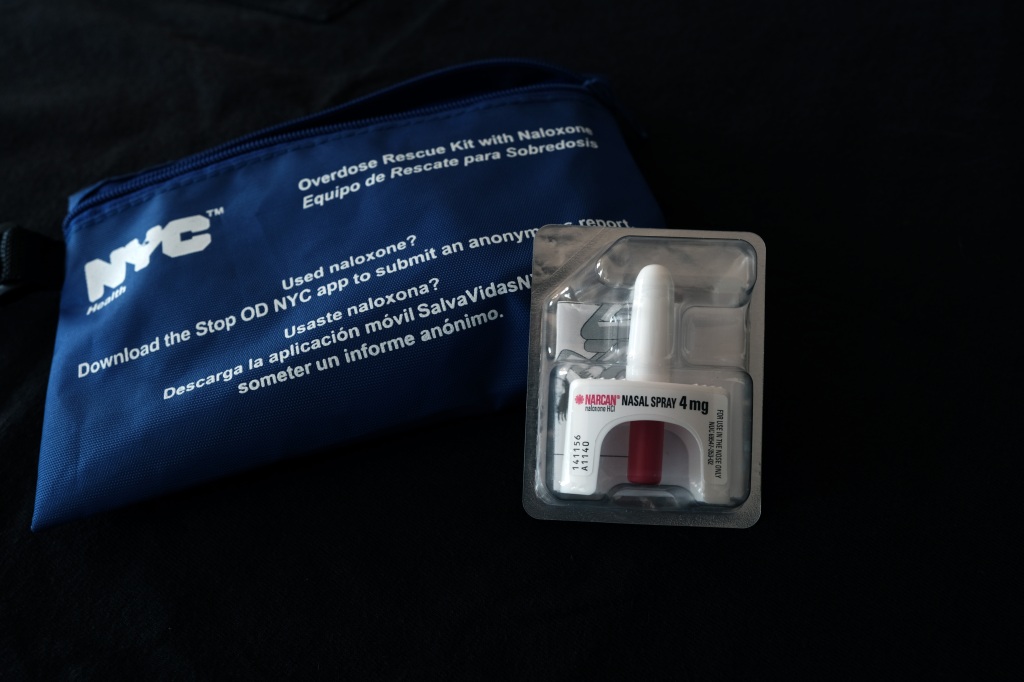 A Narcan nasal overdose spray is given out for free by the city of New York on Sept. 1, 2022 in Brooklyn, New York.