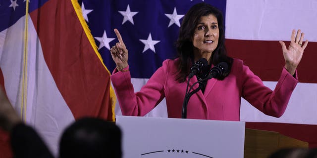 Former U.S. Ambassador to the U.N. Nikki Haley speaks during a campaign for Georgia Republican senate candidate Herschel Walker on December 5th.