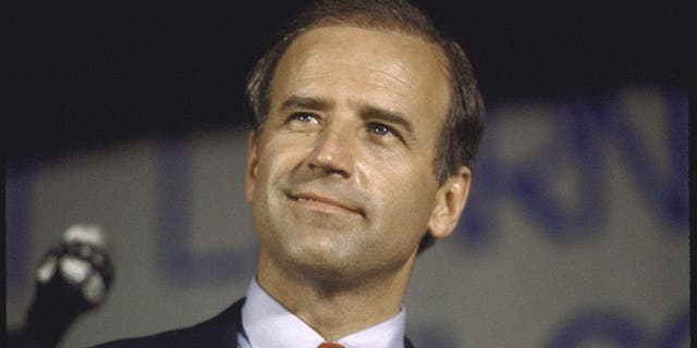 Sen. Joseph R. Biden Jr. announcing his bid for 1988 Democratic presidential nomination.