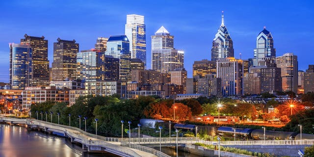 Skyline of downtown Philadelphia.