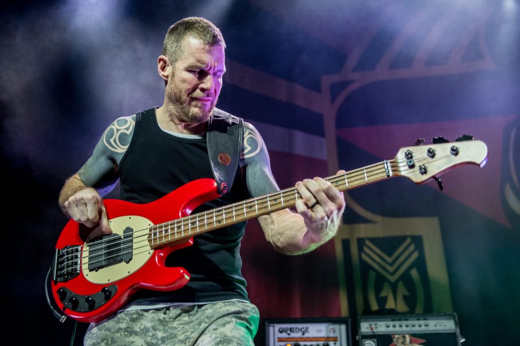 Tim Commerford performs as part of Prophets of Rage live on stage at the O2 Forum Kentish Town on November 13, 2017, in London, England.